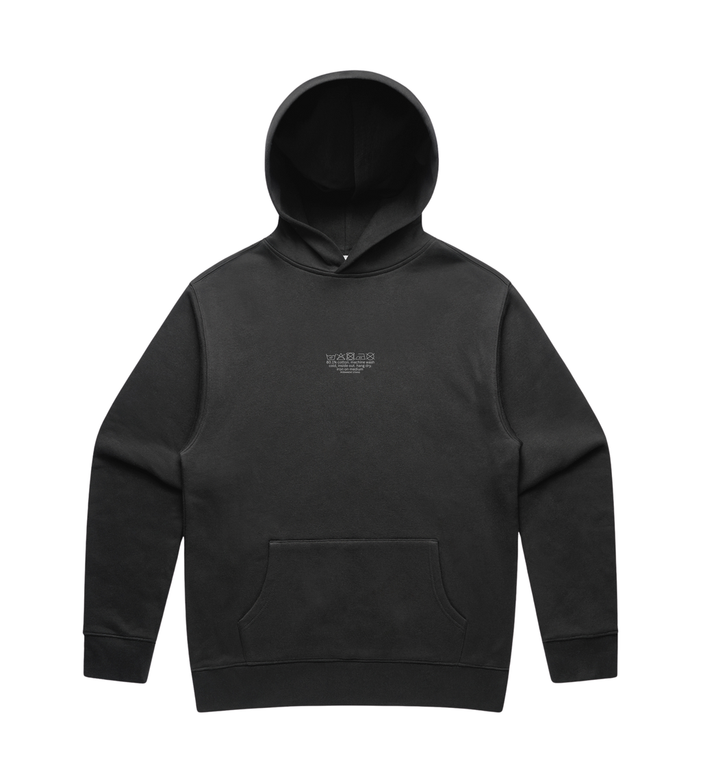 do not iron print - faded black hoodie