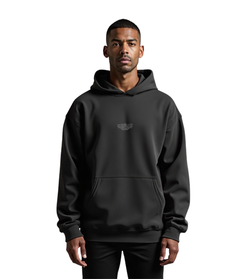 do not iron print - faded black hoodie