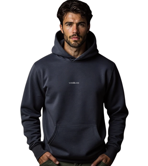 machine gentle - heavy weight ink blue hoodie